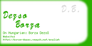 dezso borza business card